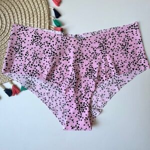 Victoria's Secret No Show Cheeky Panty Pink Heart Sprinkles XXL NEW